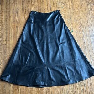 Identify vintage Black Leather Maxi Skirt